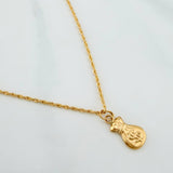 Rope Chain Set + Money Bag Pendant / 1.6gr / 23 1/2 in 18K Yellow Gold