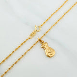 Rope Chain Set + Money Bag Pendant / 1.6gr / 23 1/2 in 18K Yellow Gold