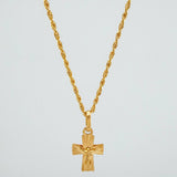 Rope Chain Set + Christ Cross Pendant / 1.75gr / 23 3/4 in 18K Yellow Gold