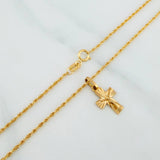 Rope Chain Set + Christ Cross Pendant / 1.75gr / 23 3/4 in 18K Yellow Gold