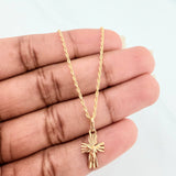 Rope Chain Set + Christ Cross Pendant / 1.75gr / 23 3/4 in 18K Yellow Gold
