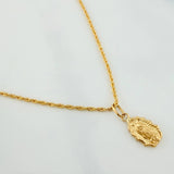 Set Rope Chain + Pendant Virgin Guadalupe / 1.5gr / 19 1/2 in Yellow Gold 18K
