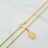 Set Rope Chain + Pendant Virgin Guadalupe / 1.5gr / 19 1/2 in Yellow Gold 18K