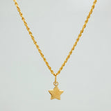 Set Rope Chain + Star Pendant / 1.3gr / 19 3/4 in 18K Yellow Gold