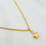 Set Rope Chain + Star Pendant / 1.3gr / 19 3/4 in 18K Yellow Gold