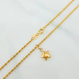 Set Rope Chain + Star Pendant / 1.3gr / 19 3/4 in 18K Yellow Gold