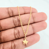 Set Rope Chain + Star Pendant / 1.3gr / 19 3/4 in 18K Yellow Gold