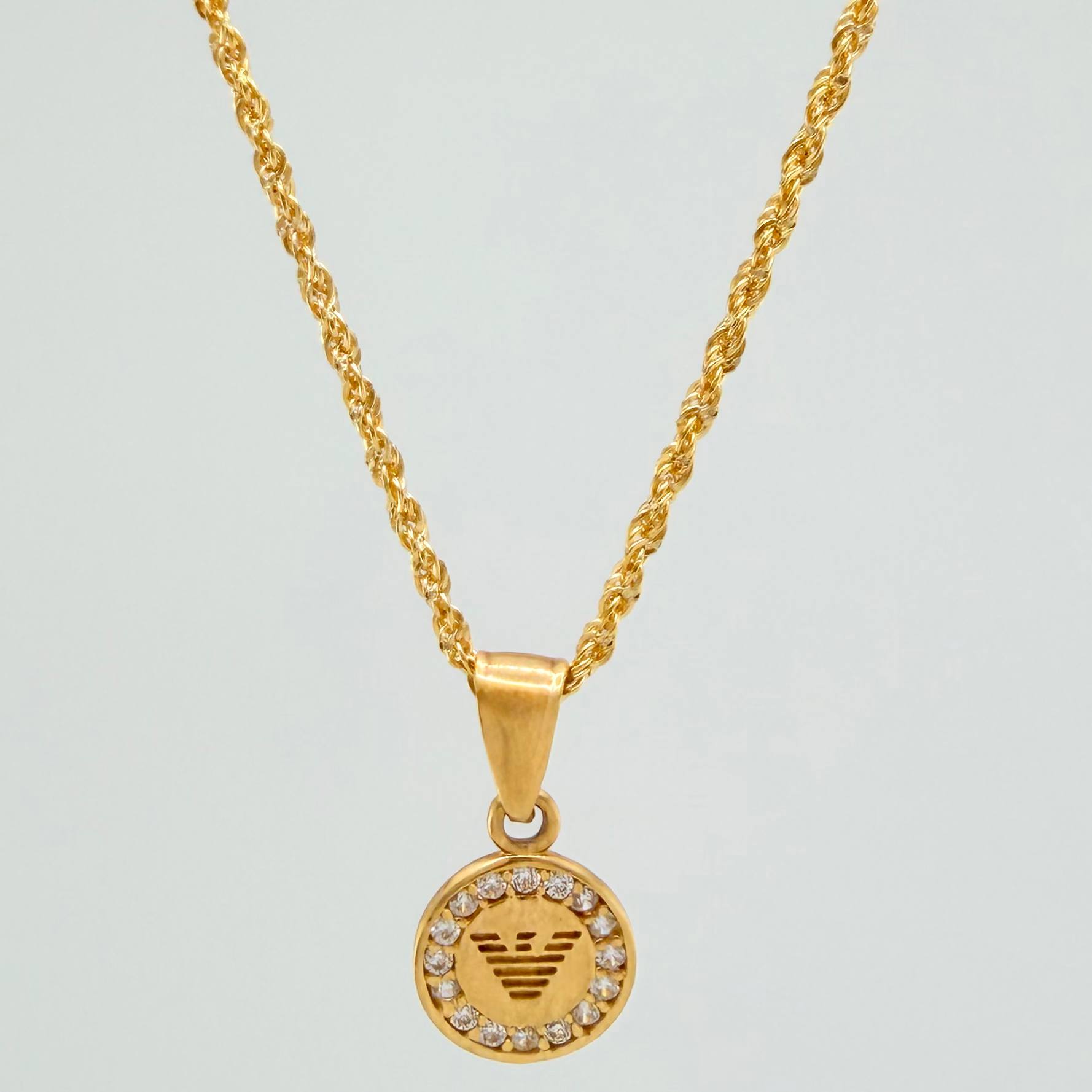 Set Rope Chain + Pendant Emporio / 1.65gr / 19 3/4 in Yellow Gold 18K