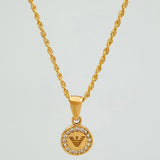 Set Rope Chain + Pendant Emporio / 1.65gr / 19 3/4 in Yellow Gold 18K
