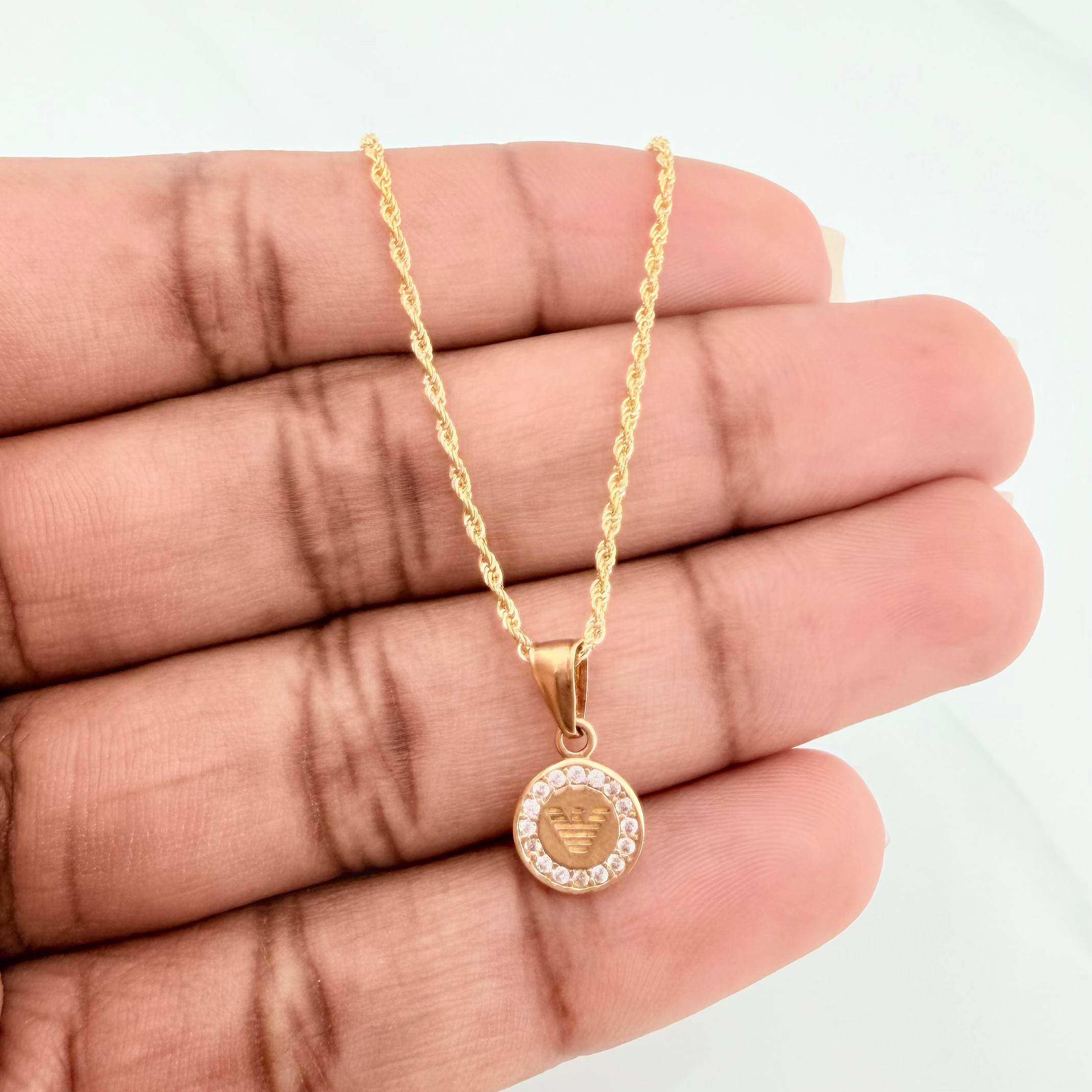 Set Rope Chain + Pendant Emporio / 1.65gr / 19 3/4 in Yellow Gold 18K