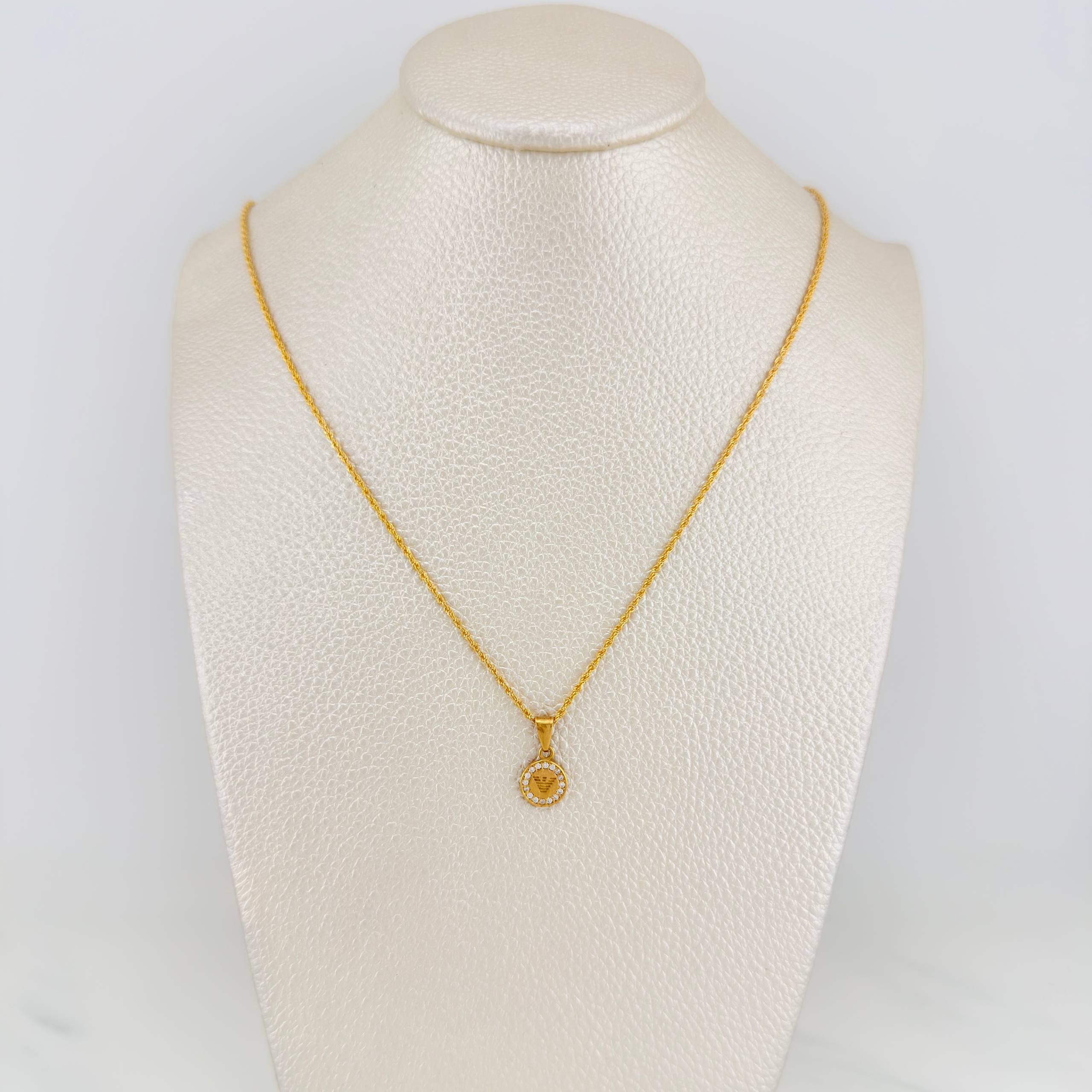 Set Rope Chain + Pendant Emporio / 1.65gr / 19 3/4 in Yellow Gold 18K