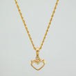 Set Rope Chain + Pendant Heart Silhouette / 1.75gr / 19 1/2 in 18K Yellow Gold