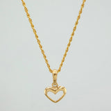 Set Rope Chain + Pendant Heart Silhouette / 1.75gr / 19 1/2 in 18K Yellow Gold