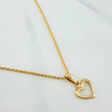 Set Rope Chain + Pendant Heart Silhouette / 1.75gr / 19 1/2 in 18K Yellow Gold