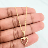 Set Rope Chain + Pendant Heart Silhouette / 1.75gr / 19 1/2 in 18K Yellow Gold