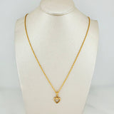 Set Rope Chain + Pendant Heart Silhouette / 1.75gr / 19 1/2 in 18K Yellow Gold