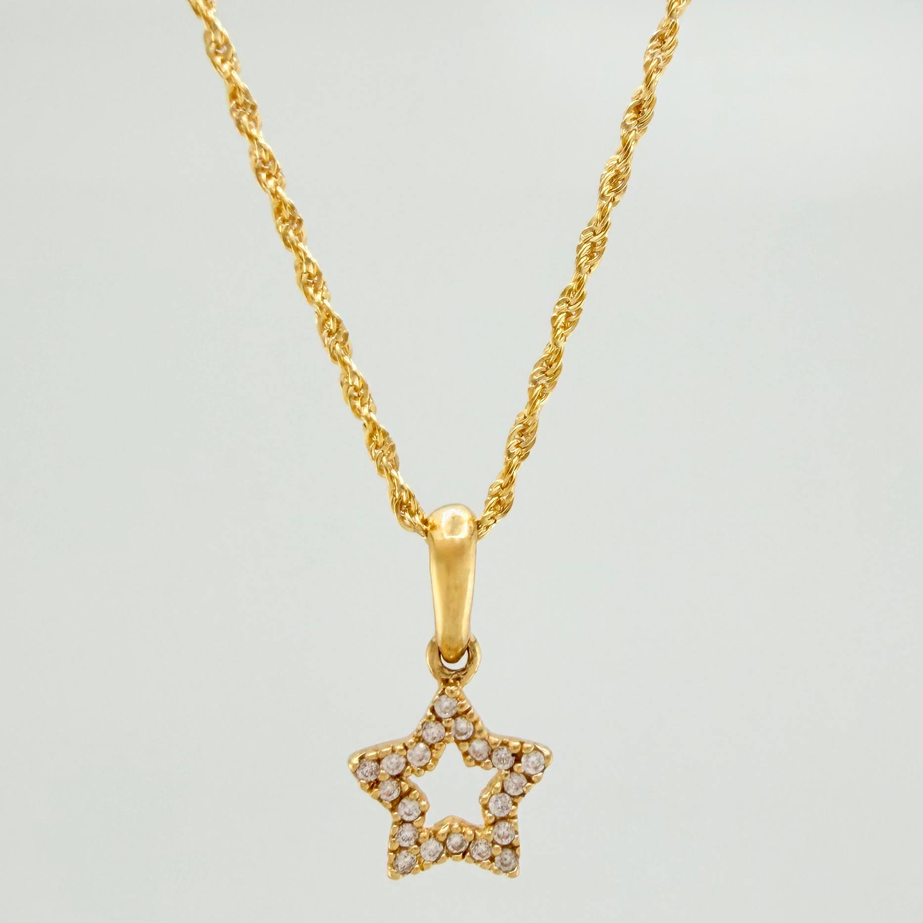Rope Chain Set + Star Silhouette Pendant / 1.7gr / 19 3/4 in 18K Yellow Gold