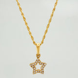 Rope Chain Set + Star Silhouette Pendant / 1.7gr / 19 3/4 in 18K Yellow Gold
