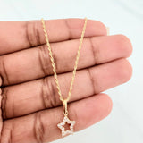 Rope Chain Set + Star Silhouette Pendant / 1.7gr / 19 3/4 in 18K Yellow Gold