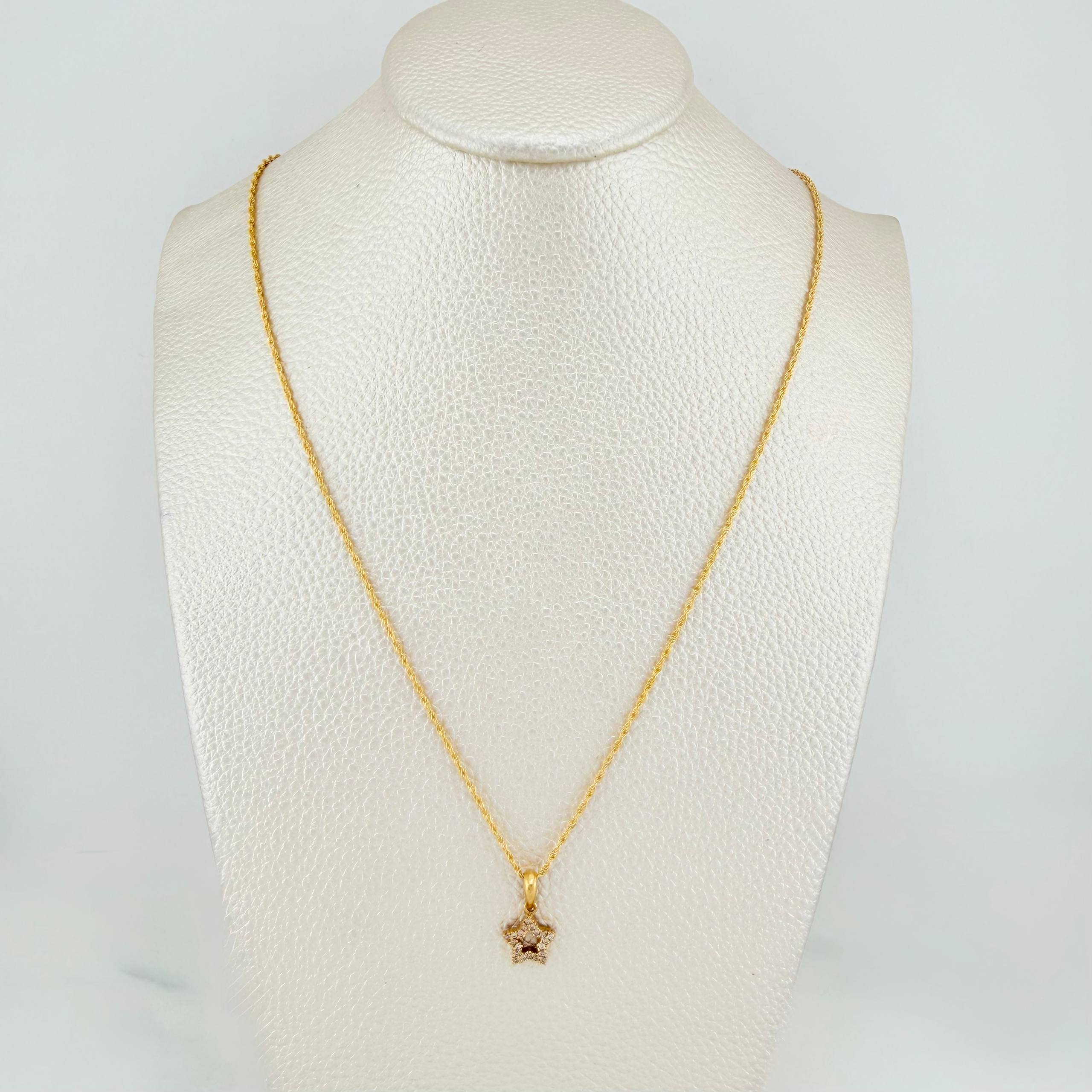 Rope Chain Set + Star Silhouette Pendant / 1.7gr / 19 3/4 in 18K Yellow Gold
