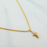 Set Rope Chain + Pendant Half Moon / 1.35gr / 19 3/4 in 18K Yellow Gold