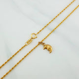 Set Rope Chain + Pendant Half Moon / 1.35gr / 19 3/4 in 18K Yellow Gold