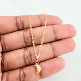 Set Rope Chain + Pendant Half Moon / 1.35gr / 19 3/4 in 18K Yellow Gold