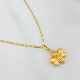 Set Cadena Escalera + Dije Abeja / 2.65gr / 19 3/4 in Oro Amarillo 18K
