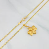 Set Cadena Escalera + Dije Abeja / 2.65gr / 19 3/4 in Oro Amarillo 18K