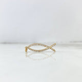 Pendant Fish Silhouette 1.3gr / 3.2cm / White Zircons Yellow Gold