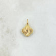 Pendant Clover Diamond Cut Spiral 0.7gr / 1.7cm / Yellow Gold 18K Dotted