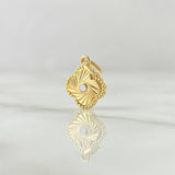 Pendant Clover Diamond Cut Spiral 0.7gr / 1.7cm / Yellow Gold 18K Dotted
