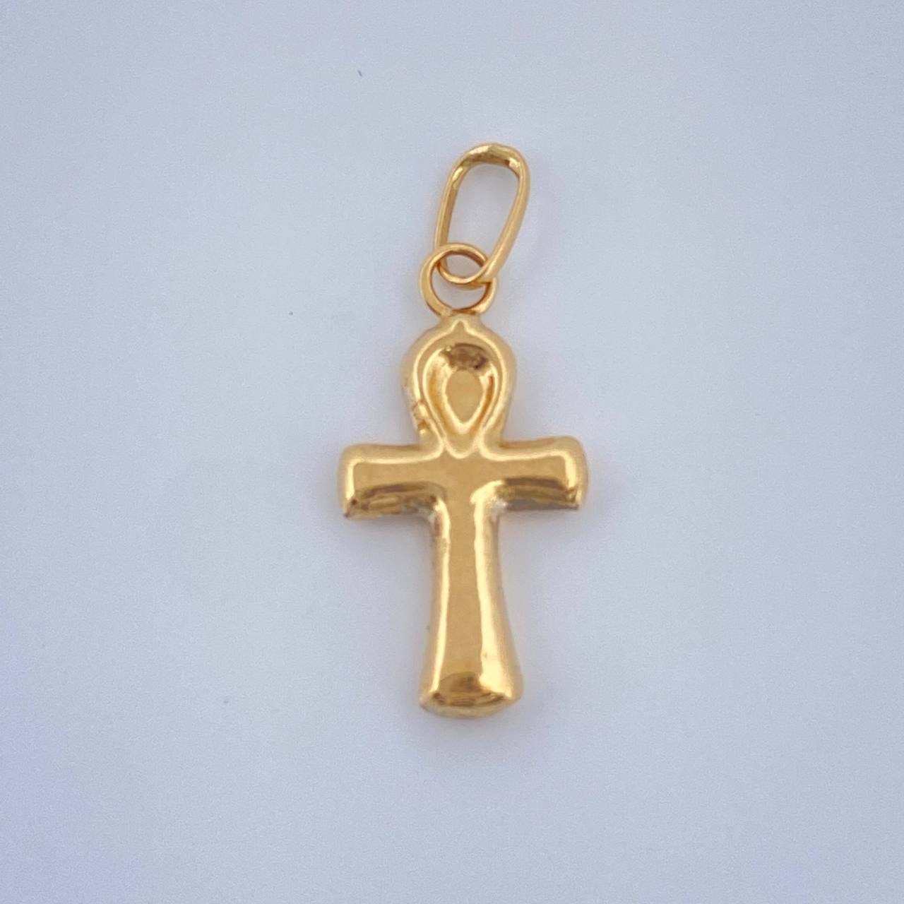 Dije Cruz Egipcia 0.3gr / 3/4 in / Oro Amarillo 18K $