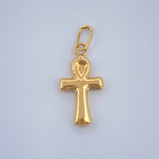 Dije Cruz Egipcia 0.3gr / 3/4 in / Oro Amarillo 18K $