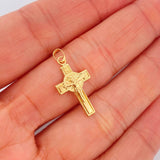 Dije Cruz Cristo San Benito 0.75gr / 1 in / Oro Amarillo 18K $