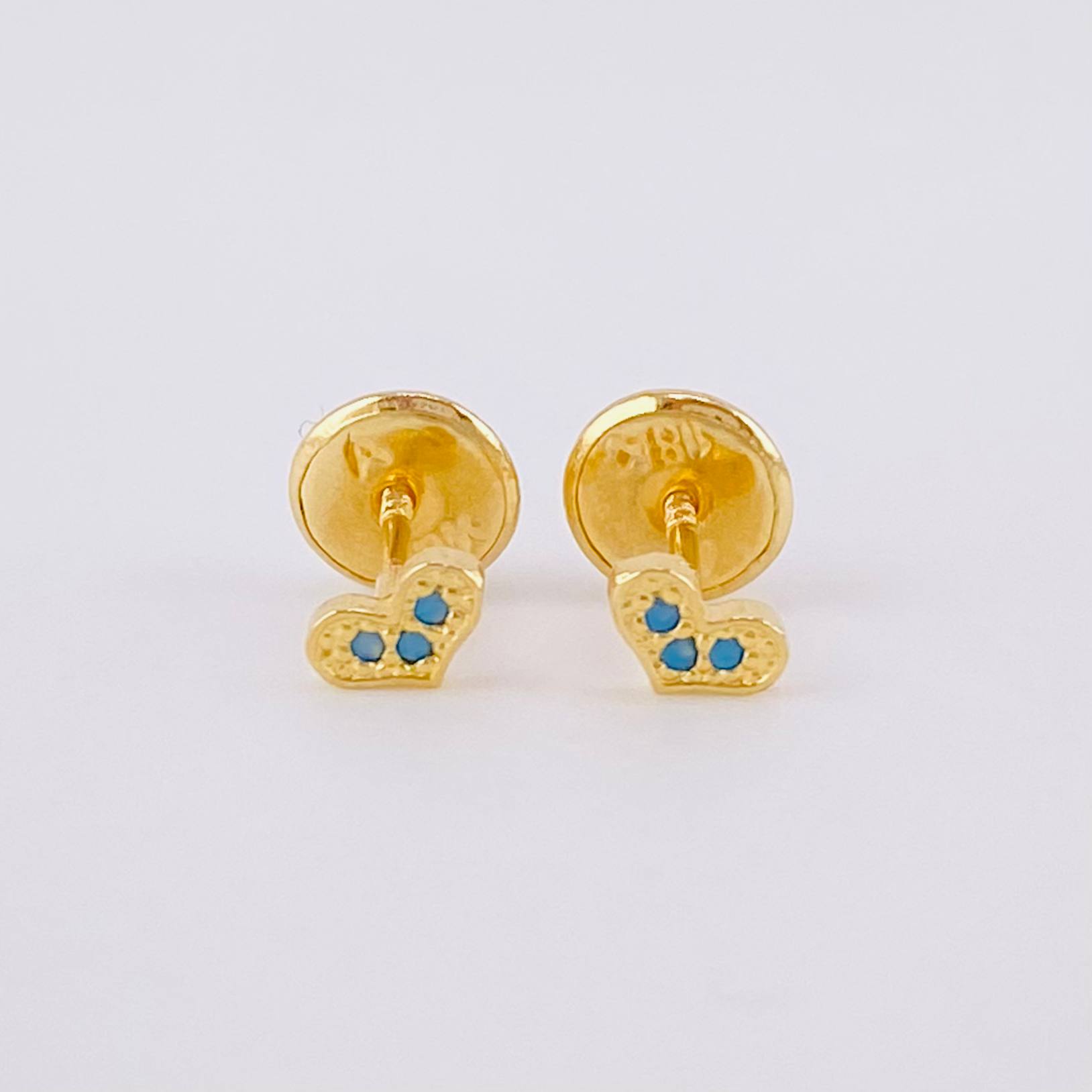 Stud Earrings Heart 0.5g / in / 1.3mm Yellow Gold 18K