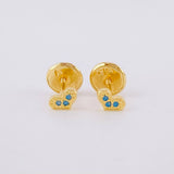Stud Earrings Heart 0.5g / in / 1.3mm Yellow Gold 18K