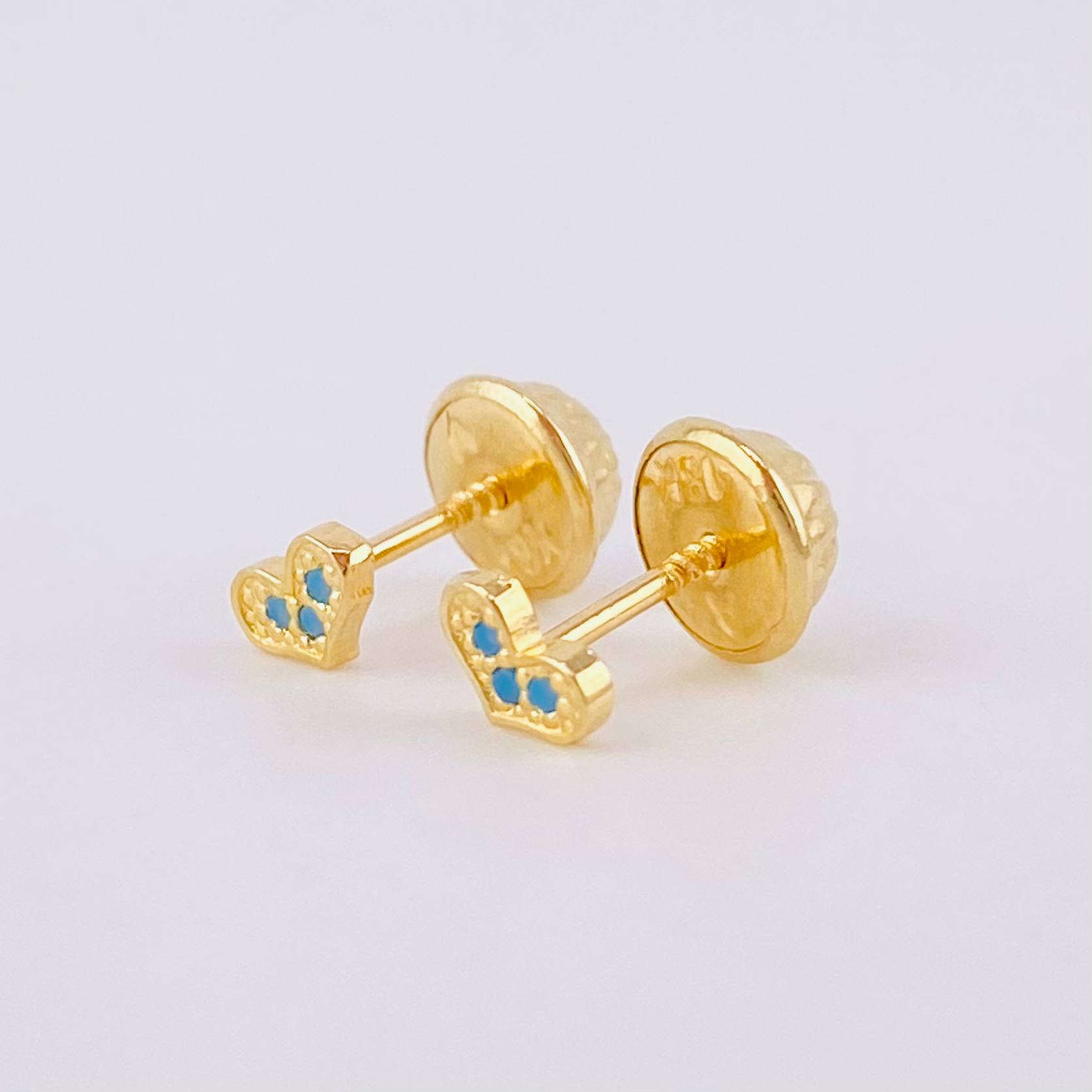 Stud Earrings Heart 0.5g / in / 1.3mm Yellow Gold 18K