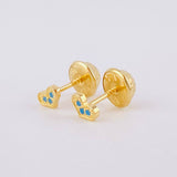 Stud Earrings Heart 0.5g / in / 1.3mm Yellow Gold 18K
