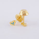 Stud Earrings Heart 0.5g / in / 1.3mm Yellow Gold 18K