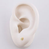 Stud Earrings Heart 0.5g / in / 1.3mm Yellow Gold 18K