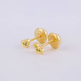 Stud Earrings Heart 0.5g / in / 2.7mm Yellow Gold 18K
