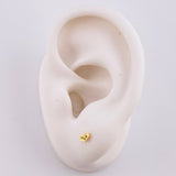Stud Earrings Heart 0.5g / in / 2.7mm Yellow Gold 18K