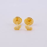 Stud Earrings Heart 0.5g / in / 2.7mm Yellow Gold 18K