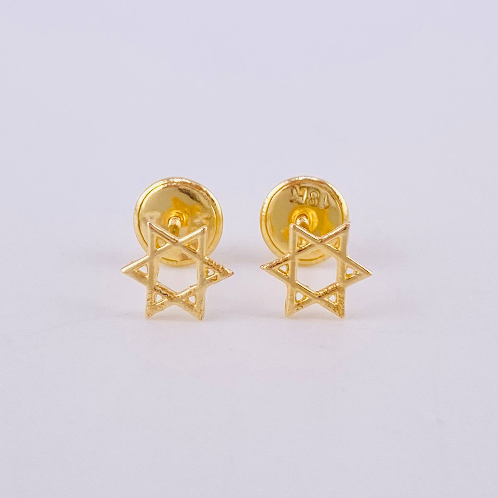 Topos Estrella De David Silueta 0.5g / in / 7mm Oro Amarillo 18K