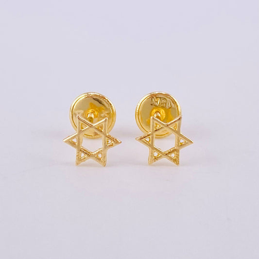 Topos Estrella De David Silueta 0.5g / in / 7mm Oro Amarillo 18K