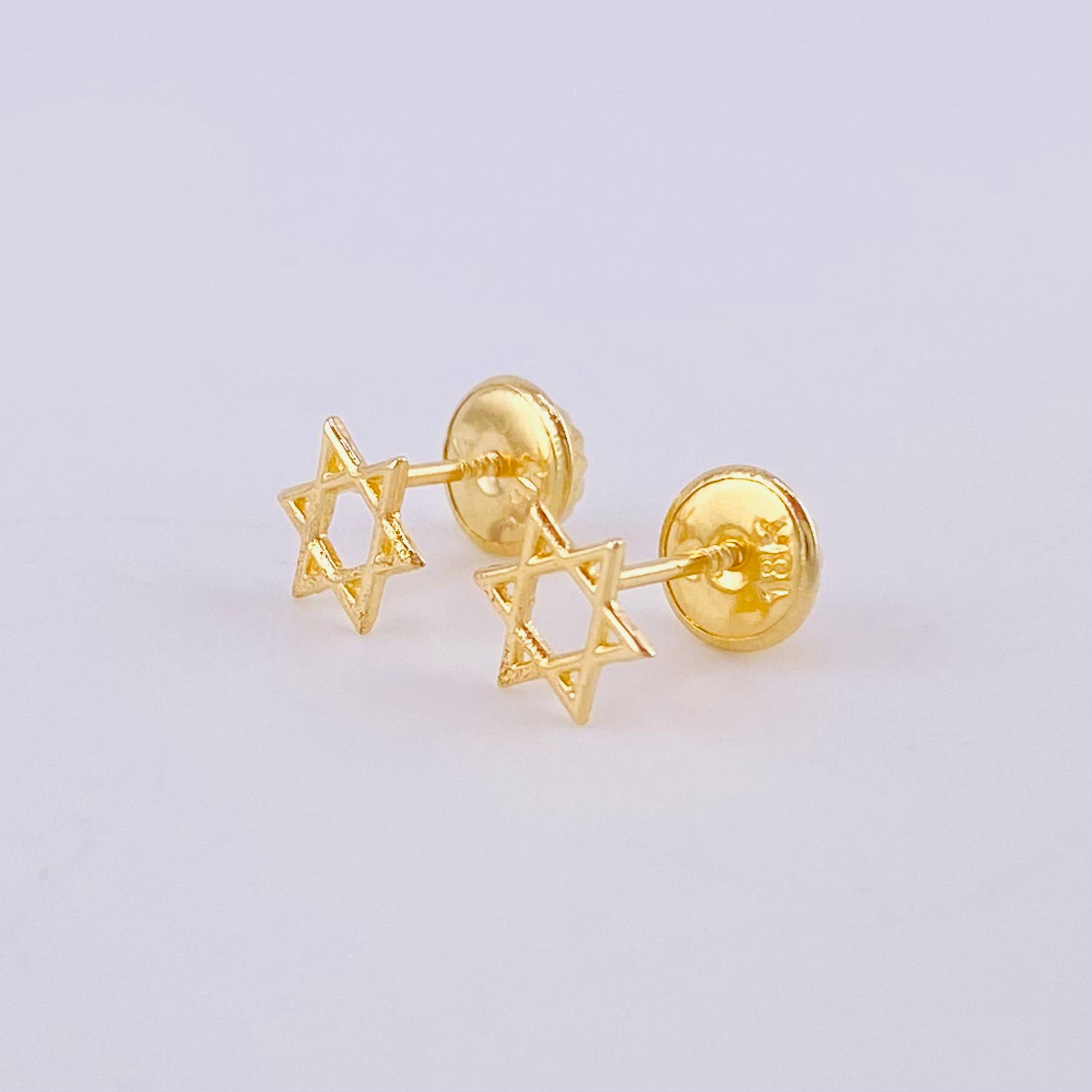 Topos Estrella De David Silueta 0.5g / in / 7mm Oro Amarillo 18K