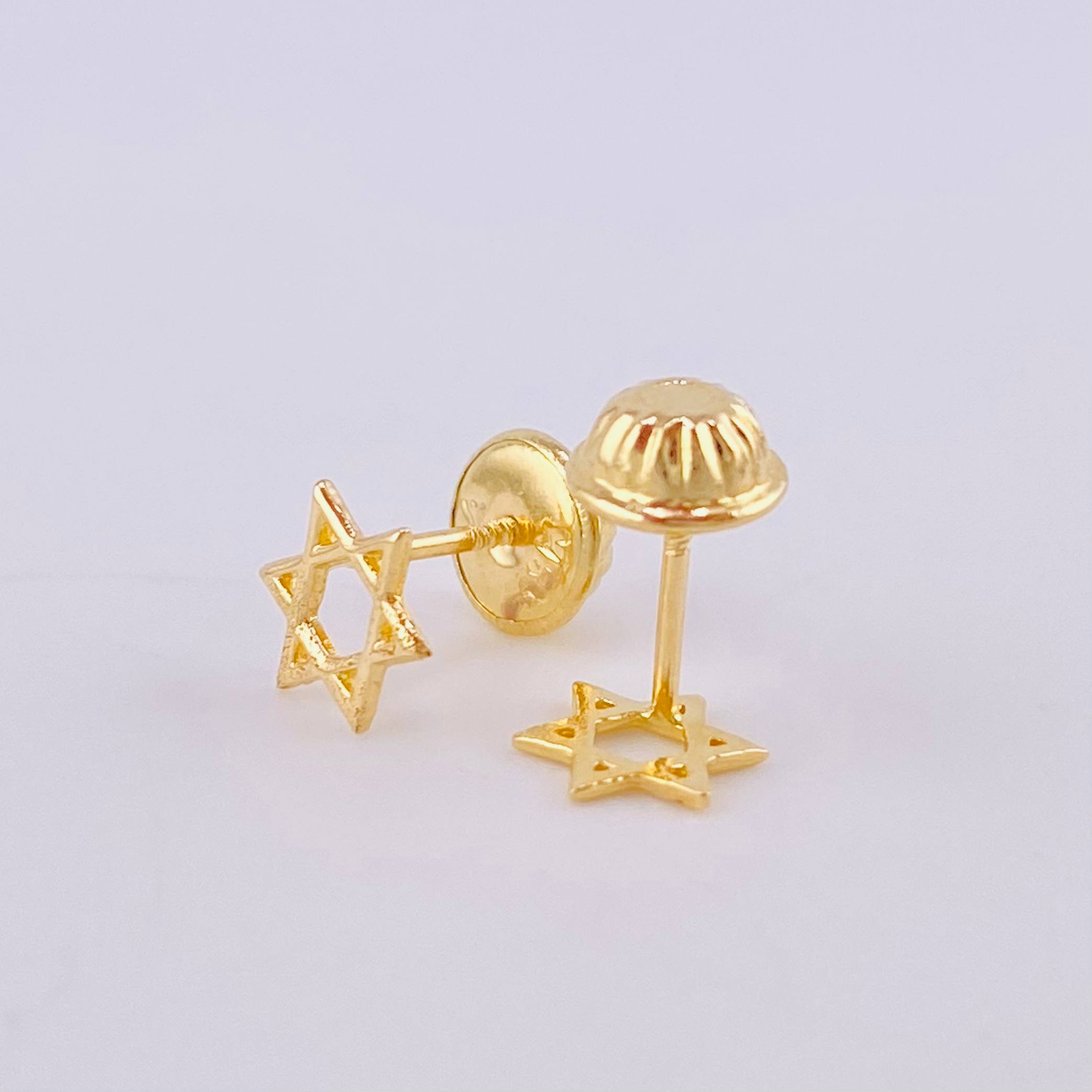 Topos Estrella De David Silueta 0.5g / in / 7mm Oro Amarillo 18K