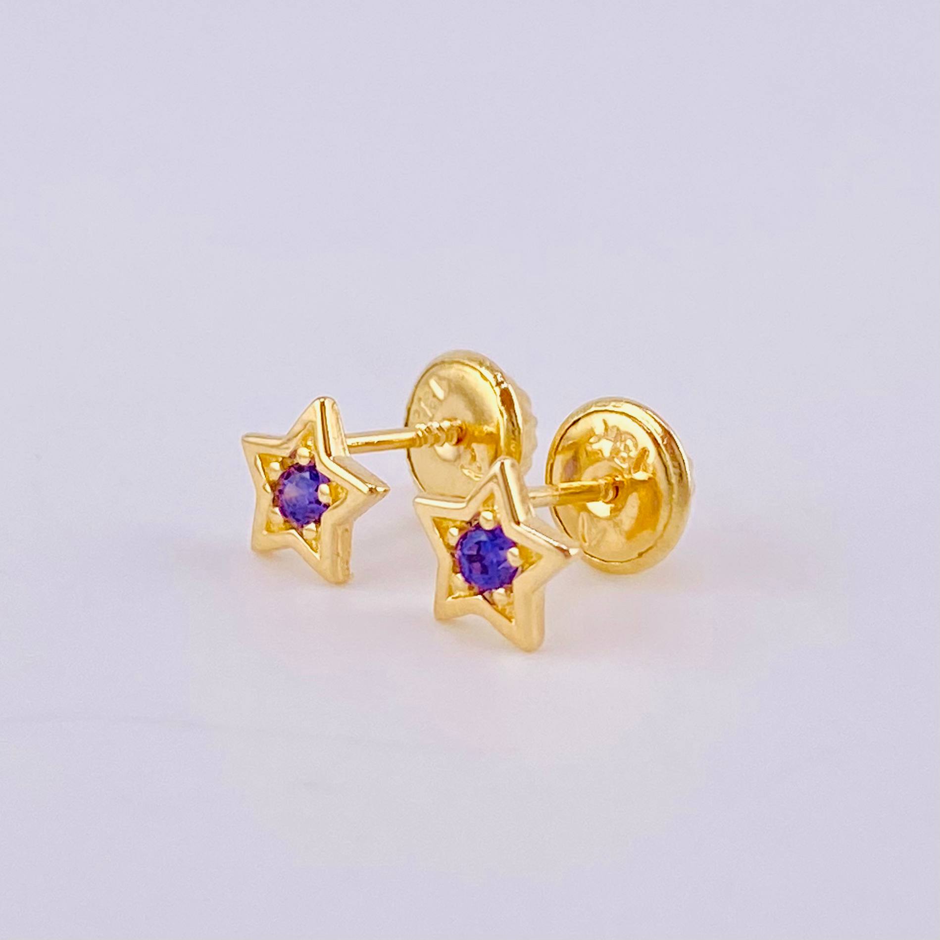 Topos Estrella 0.75g / in / 4.4mm Oro Amarillo 18K