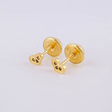 Stud Earrings Heart 0.45g / in / 4.4mm Yellow Gold 18K